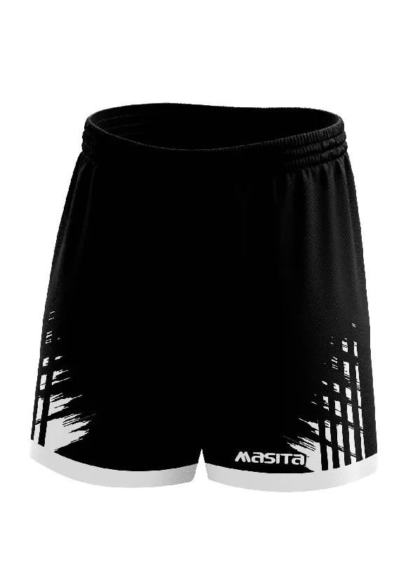 Custom Printed Shorts-Barkley Gaelic Shorts Black/White Adult