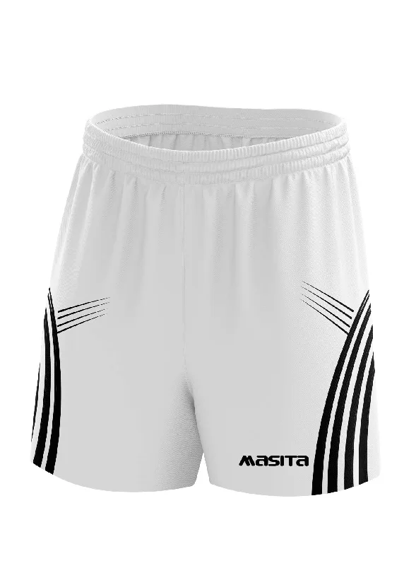 Graphic Sporty Shorts-Casey Gaelic Shorts White/Black Adult