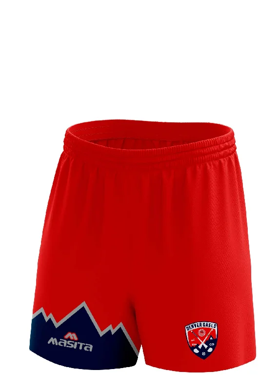 Vintage Graphic Shorts-Denver Gaels Red Shorts Adult