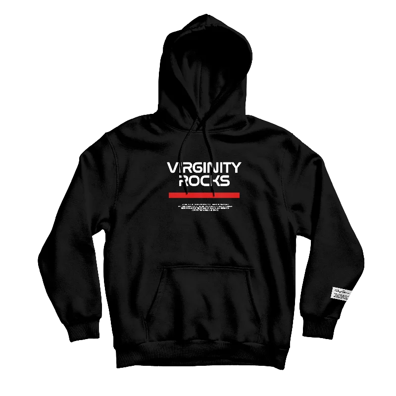 Motivational Quote Hoodie-Virginity Rocks Mission Black Hoodie