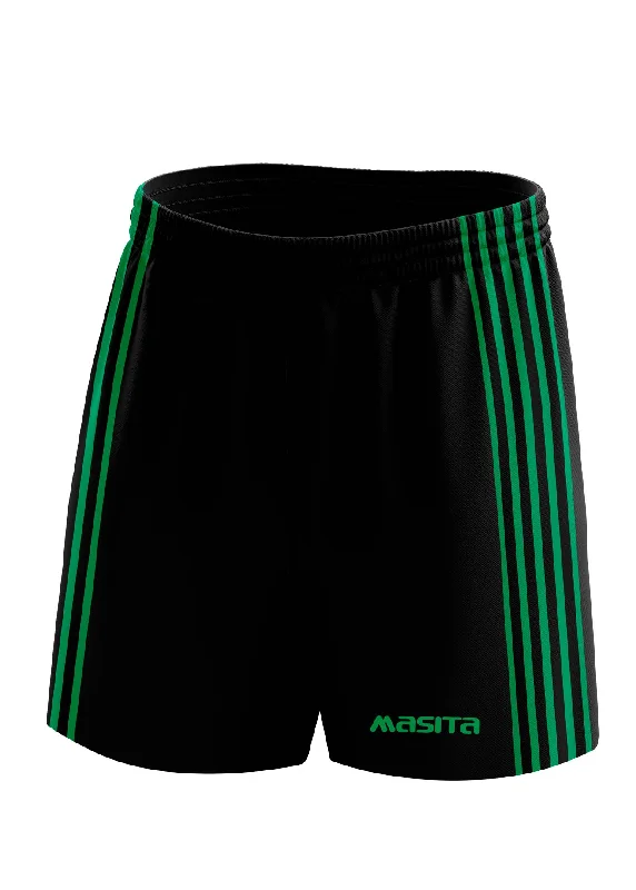 Vintage Style Shorts-Donard Gaelic Shorts Black/Green Adult