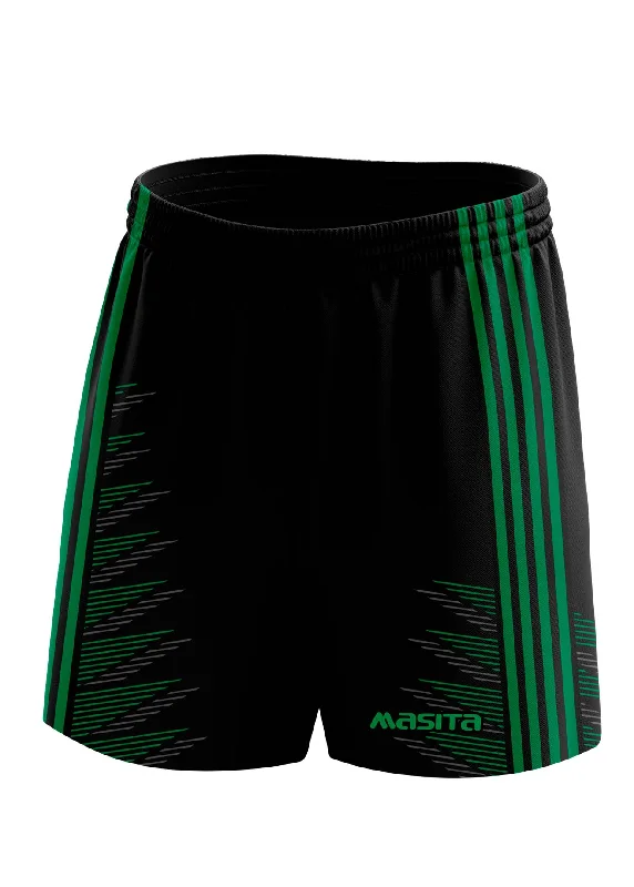 Fun Printed Shorts-Hydro Gaelic Shorts Black/Green Adult