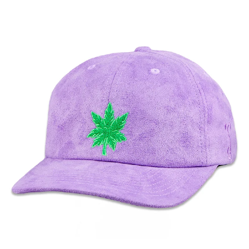 Adjustable Baseball Cap-Bigfoot Leaf Purple Suede Dad Hat