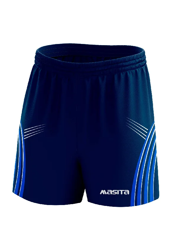 Active Wear Shorts-Casey Gaelic Shorts Navy/Blue/White Adult