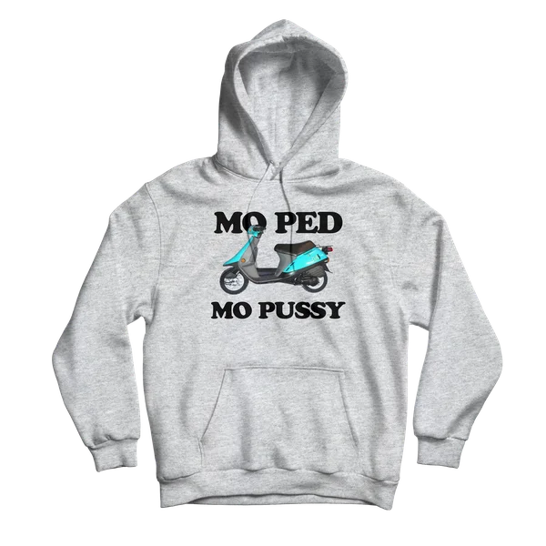 Casual Hoodie Sweatshirt-Moped Mo Pussy Grey Hoodie