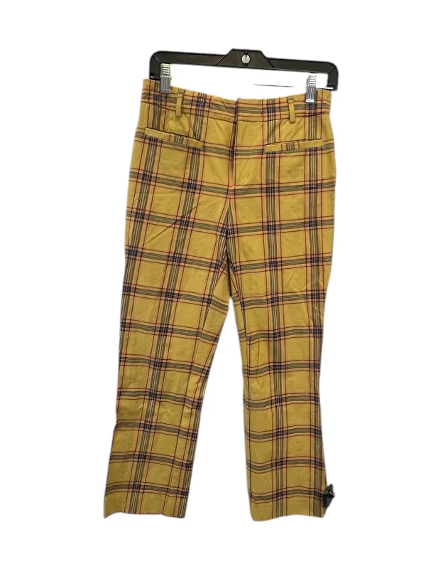 Trendy Cargo Joggers-Pants Designer By Maeve In Plaid Pattern, Size: 2