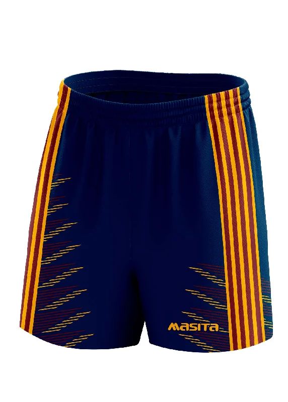 Travel Adventure Shorts-Hydro Gaelic Shorts Navy/Maroon/Amber Adult