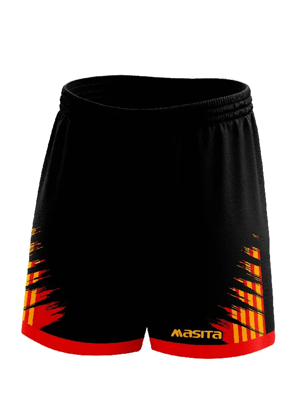 Adventure Ready Shorts-Barkley Gaelic Shorts Black/Red/Amber Adult