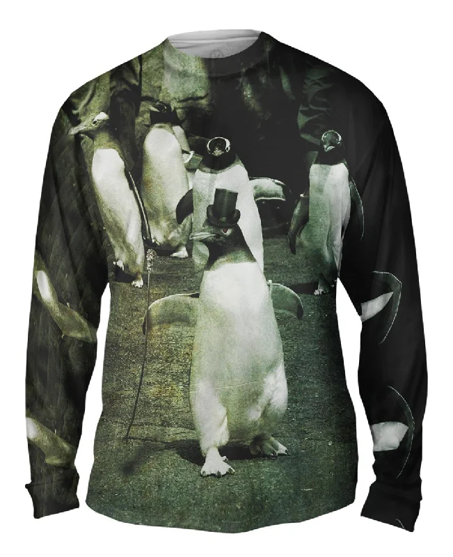 Comfortable Layering Long Sleeve-Dancing Top Hat Penguin