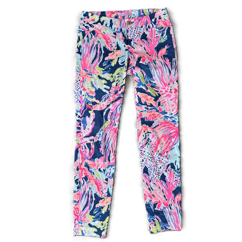 High-Waisted Pants-Pants Designer By Lilly Pulitzer In Blue & Pink, Size: 00