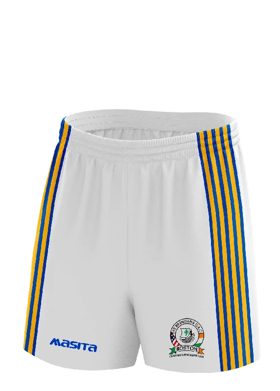 Soft Cotton Lounge Shorts-St Brendan's GAC Boston White Match Shorts Adult