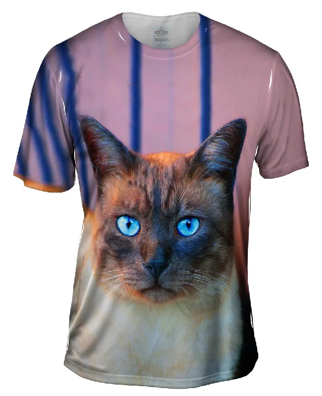 Holiday Theme T-shirt-Sapphire Eyes Cat