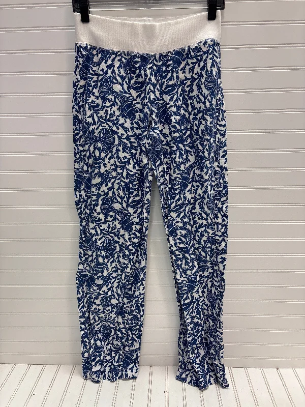 Casual Comfortable Trousers-Pants Designer By Lilly Pulitzer In Blue & White, Size: Xs