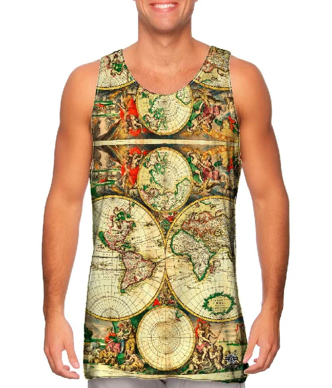 Relaxed Fit Tank Top-Hendrik Hondius - "Nova totius Terrarum Orbis geographica ac hydrographica tabula" (1630)