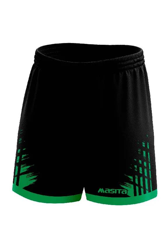 Casual Denim Shorts-Barkley Gaelic Shorts Black/Green Adult