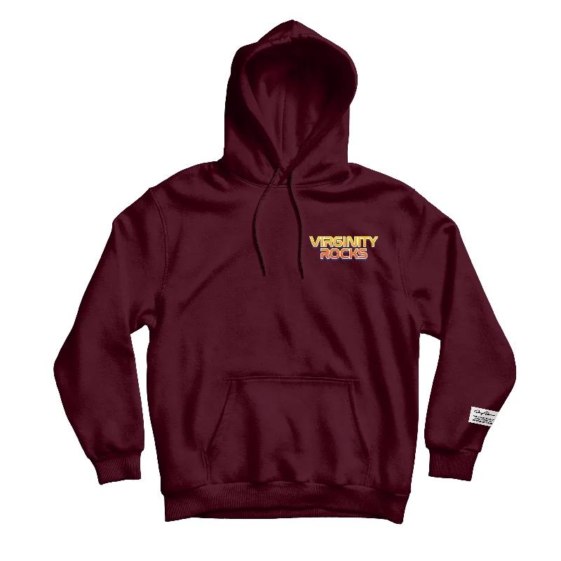 Casual Everyday Hoodie-Virginity Rocks Orbit Maroon Hoodie