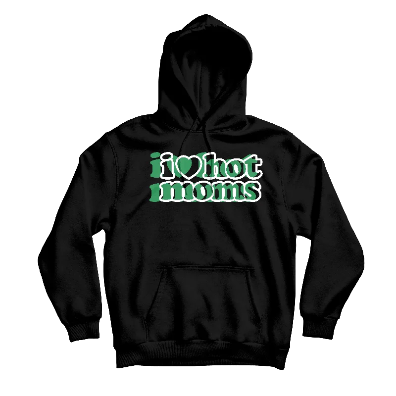 Stylish Oversized Hoodie-I Heart Hot Moms Phased Black Hoodie