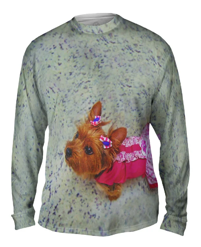 Comfortable Printed Long Sleeve-Cute As A Button Yorkie