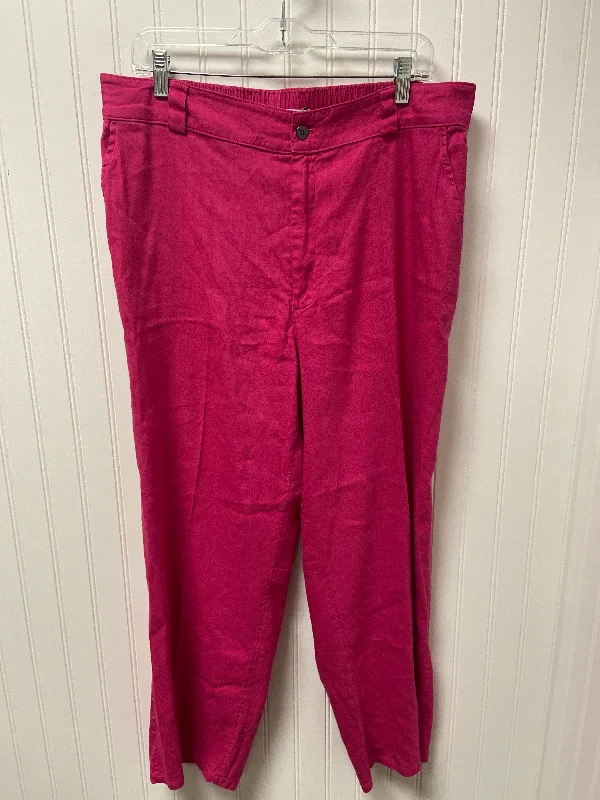 Custom Embroidered Joggers-Pants Designer By Halston In Pink, Size: Xl