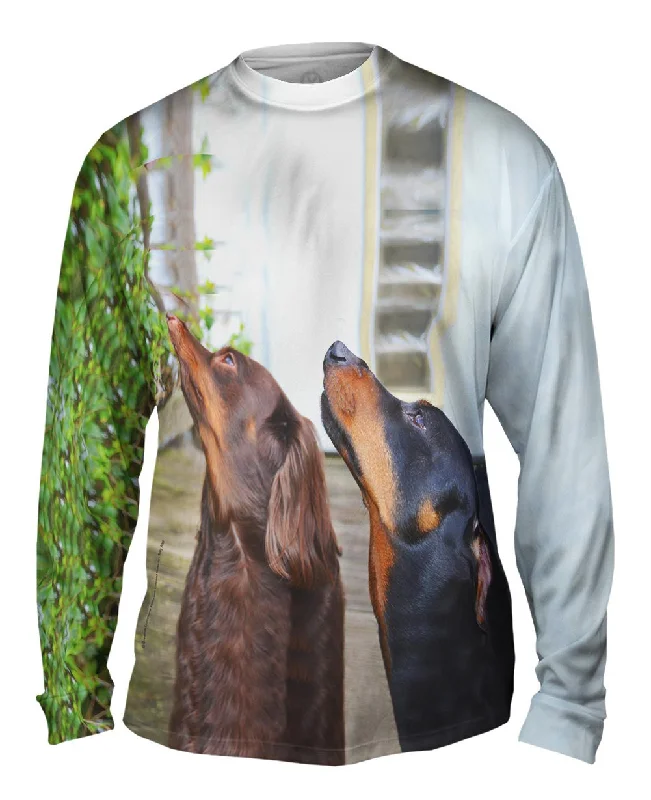 Stylish Simple Long Sleeve-Dachshund Doberman Statues