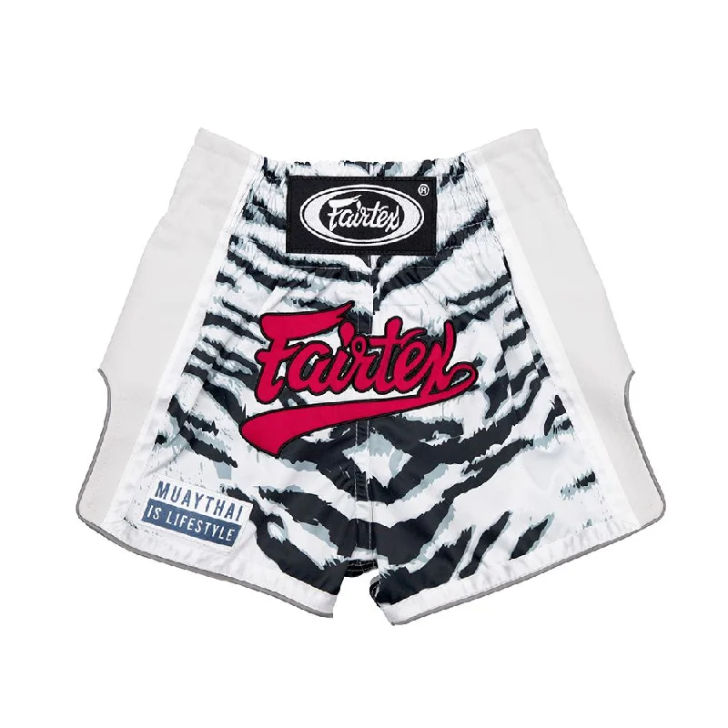 Casual Fit Bermuda Shorts-Fairtex Boxing Shorts for Kids - BSK2103 "White Tiger"