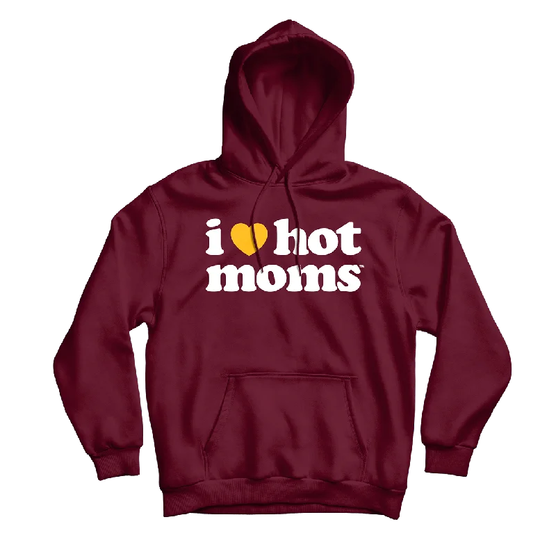 Fashionable Hoodie-I Heart Moms Maroon Hoodie