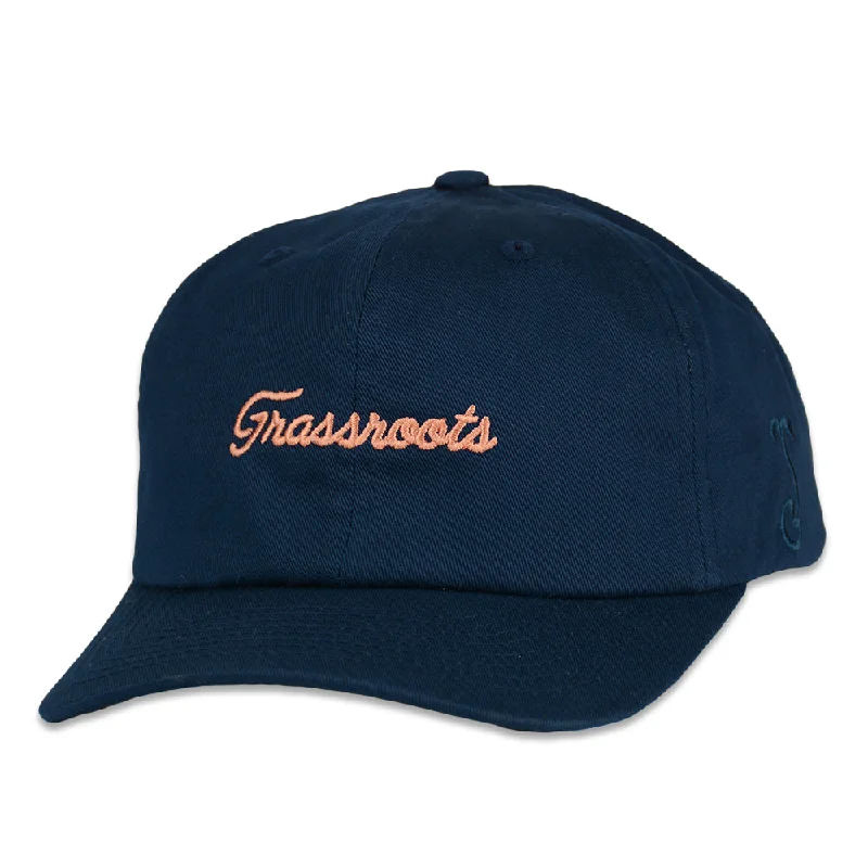 Bold Logo Baseball Hat-Golfroots Fairway Navy Dad Hat