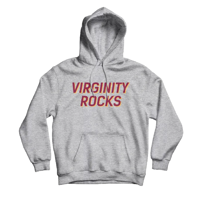 Personalized Hoodie-Virginity Rocks Heather Grey Hoodie