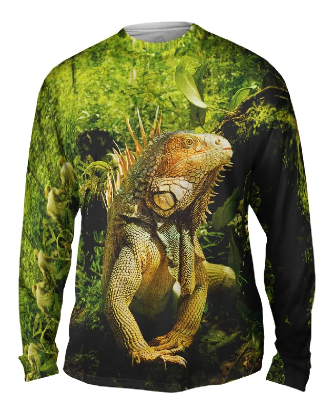 Vintage Long Sleeve Shirt-Deep Jungle Iguana