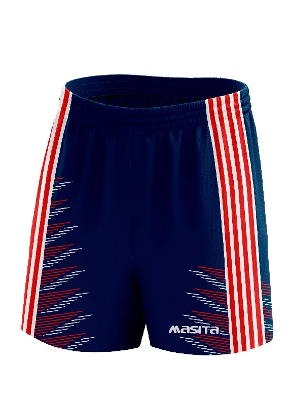 Athletic Performance Shorts-Hydro Gaelic Shorts Navy/Red/White Adult