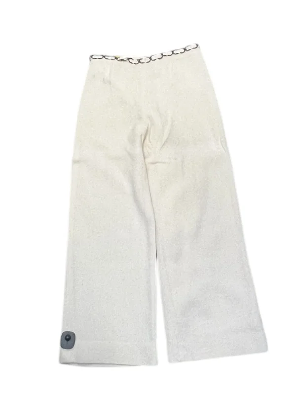 Modern Fit Dress Pants-Pants Luxury Designer By Chanel In Cream, Size: M