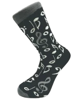 Athletic No-Show Socks-Grey and White Music Notes Socks