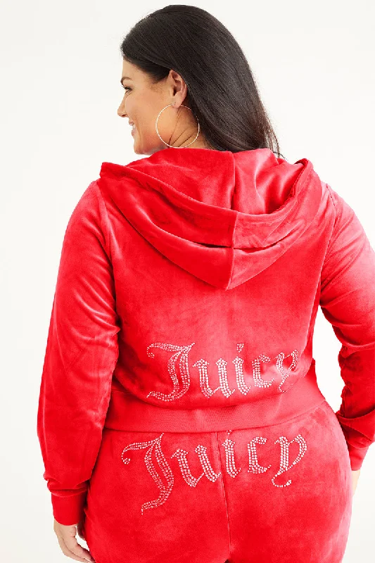 Streetwear Hoodie-Plus-Size OG Big Bling Velour Hoodie