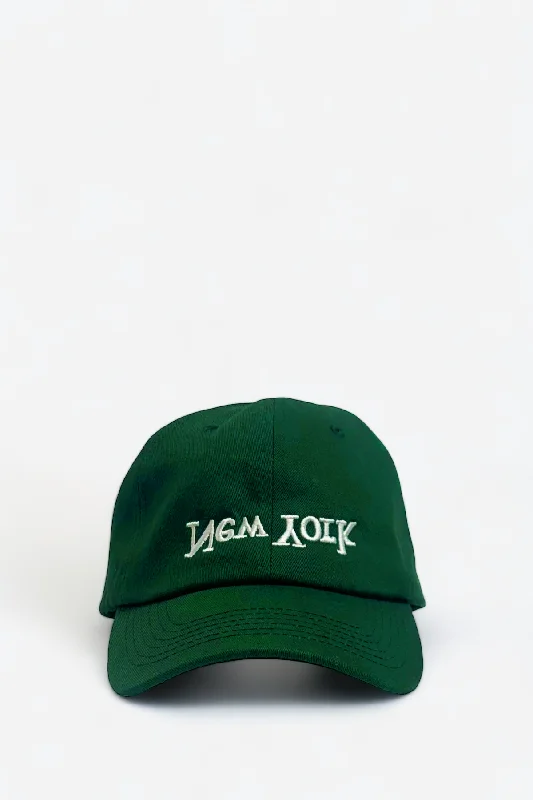 Fun Graphic Baseball Hat-New York Embroidered Hat - Forest Green/White