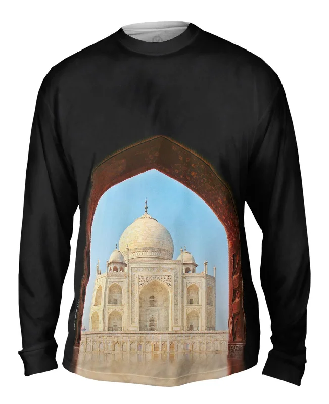 Stylish Long Sleeve Hoodie-Door Way Taj Mahal Agra India