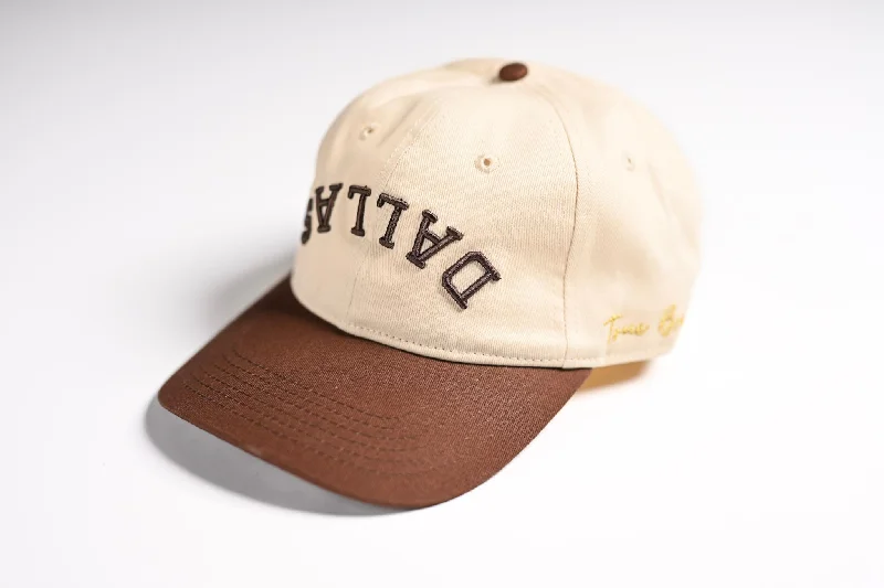 Lightweight Beach Hat-Dad Hat - BROWN OFFWHITE