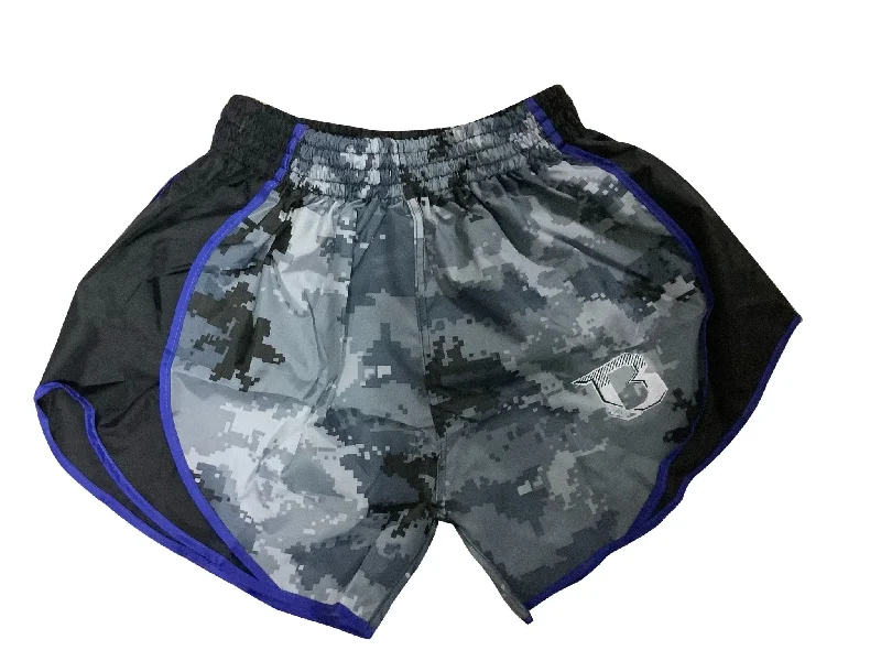 Soft Fabric Shorts-Booster Shorts Retro Hybrid Karo Blue