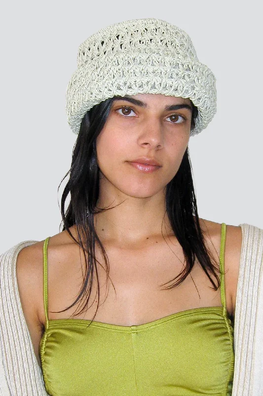 Classic Checkered Hat-Smoke Raffia Roller Hat