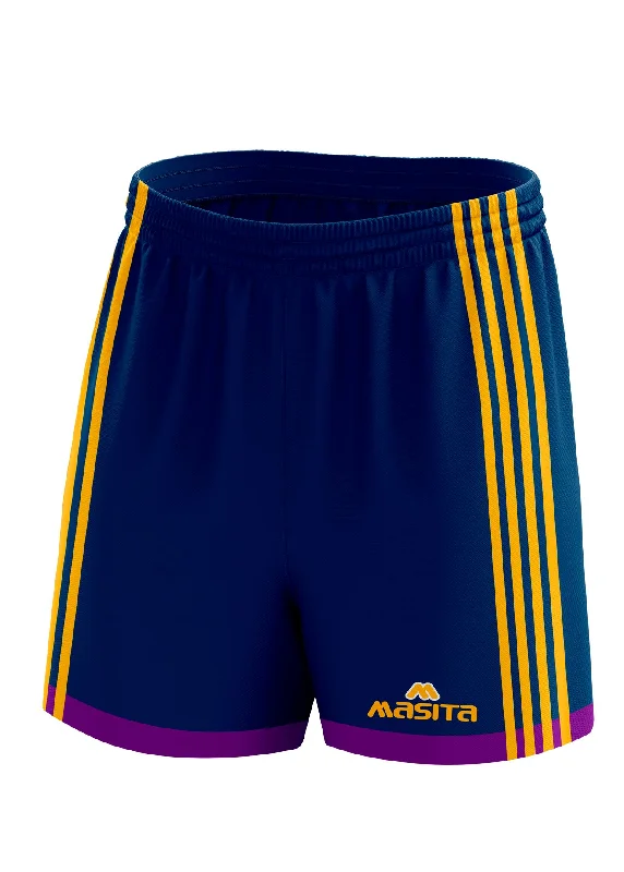 All-Season Shorts-Solo Gaelic Shorts Navy/Purple/Amber Adult