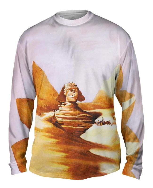 Custom Embroidered Long Sleeve-David Roberts - "The Great Sphinx Pyramids Of Giza" (1839)