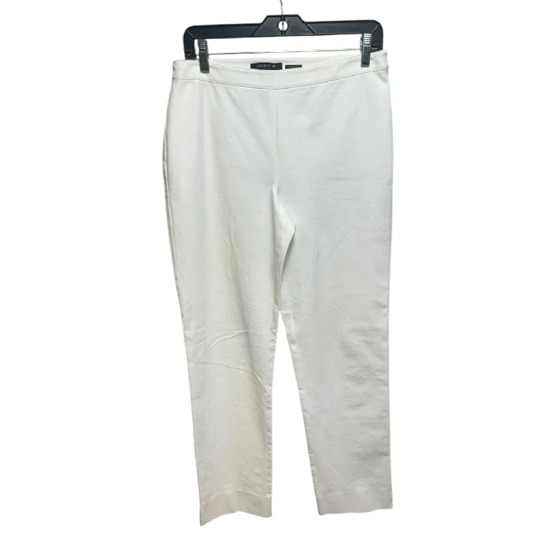 Classic Flat Front Pants-Pants Designer By Lafayette 148 In White, Size: 8