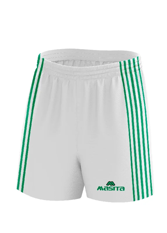 Summer Adventure Shorts-Donard Gaelic Shorts White/Green Adult