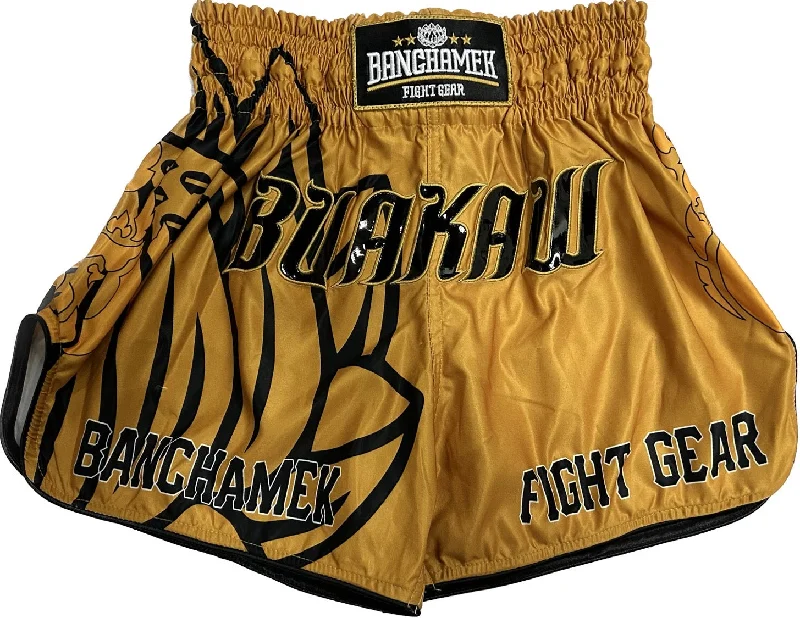 Bold Design Running Shorts-Buakaw Shorts BSH6  GOLD BLACK