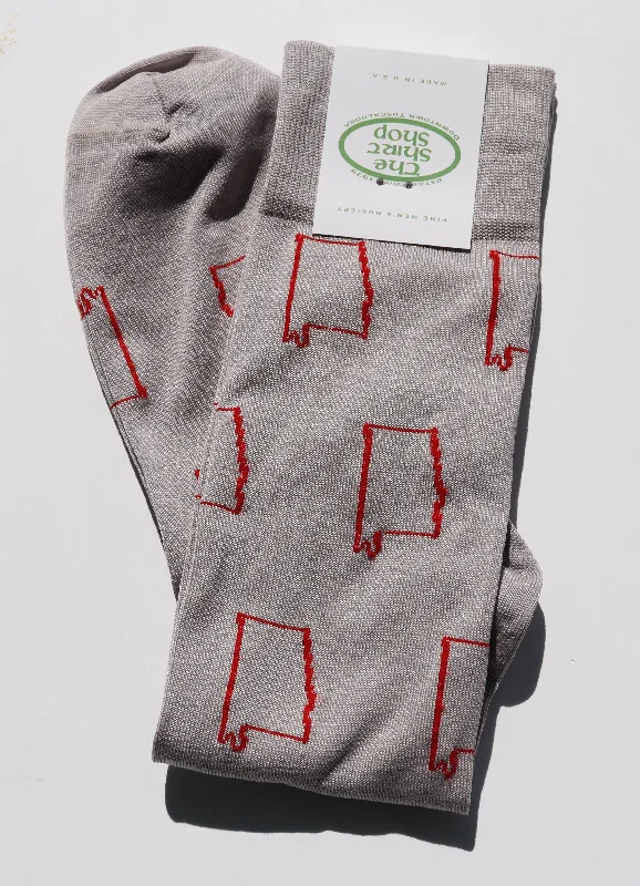 Breathable Workout Socks-The Shirt Shop Game Day Socks - State Outline