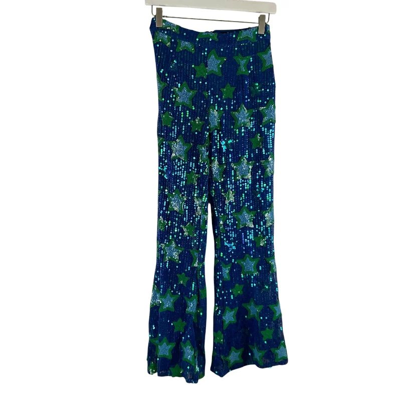 Bold Print Joggers-Pants Wide Leg By Nasty Gal In Blue, Size: 4