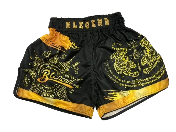 Comfortable Fit Shorts-Blegend Boxing Shorts Gold Tiger