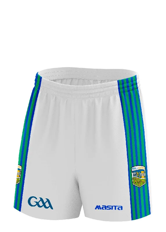 Sports Shorts-Keel Listry GAA White Shorts Adult