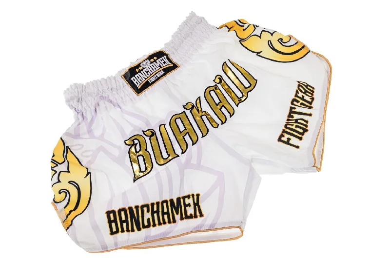 Fun Print Lounge Shorts-Buakaw Shorts BSH3 WHITE GOLD