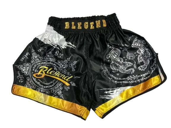 Comfortable Walking Shorts-Blegend Boxing Shorts Black Tiger