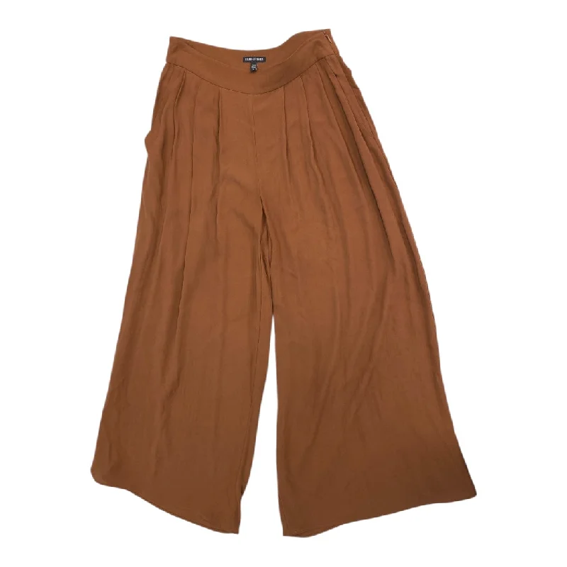 Stylish Cropped Pants-Pants Designer By Eileen Fisher In Brown, Size: 4